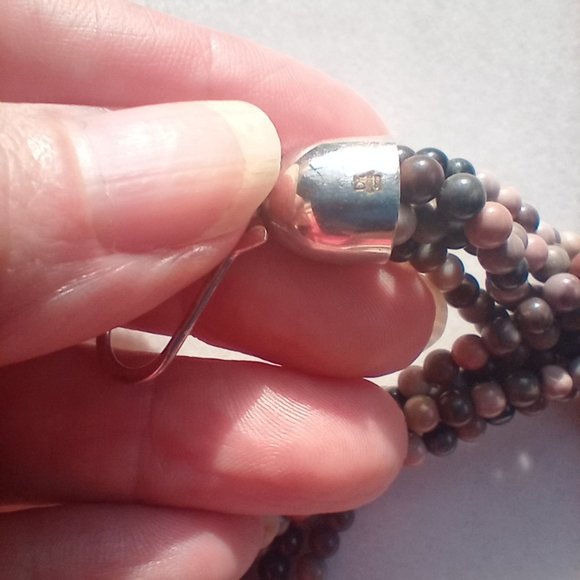 Jay King DTR 5 strand Jasper necklace and Jasper pendant 925 sterling silver, - Picture 11 of 12